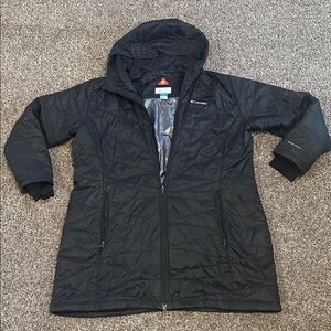Women’s Columbia Omni-Heat Lightweight Hooded Long Jacket Size 2X